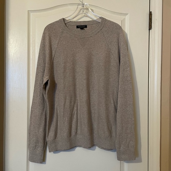 Banana Republic Organic Cotton Sweater Men’s Large Beige Hero Texture Crewneck - Picture 1 of 6